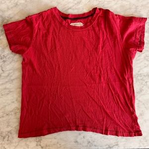 Current/Elliott Red Long-Crop T-shirt, Size Small (S)